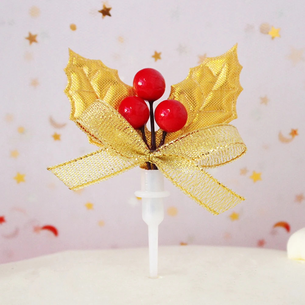

12pcs Christmas Cake Decor 3D Christmas Tree Wreath Cupcake Toppers Bowknot Party Baby Shower Birthday Food Picks Creative Cake