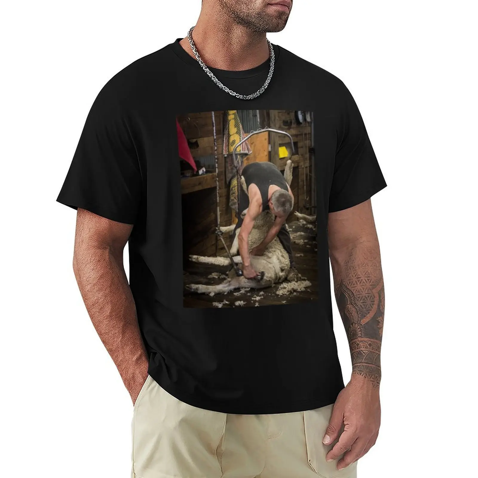 Shearing T-Shirt t shirts for man cotton T-Shirt
