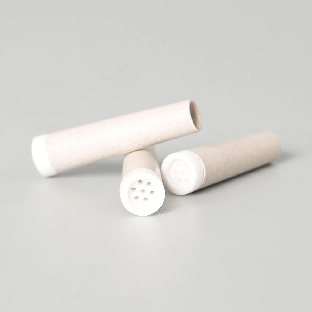 50 قطعة عنصر فلتر التدخين، لعنصر فلتر الورق الممتد، فلتر الكربون المنشط، رأس سيراميك أحادي الجانب 6.8 مم - 5.5 مم