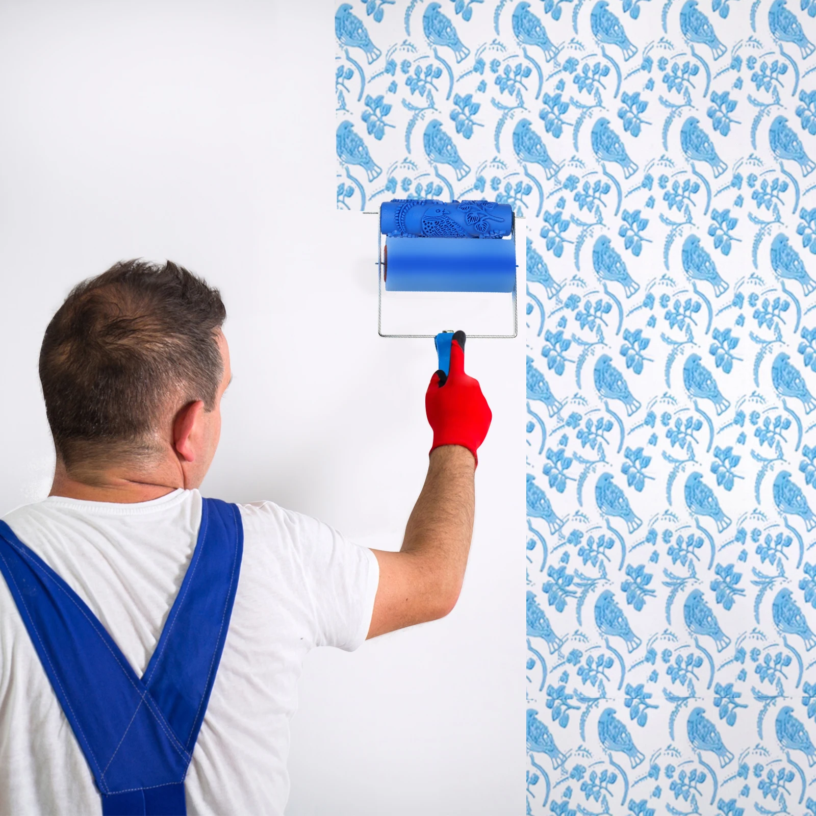 

Printing Cylinder Wall Decoration Painting Roller DIY Patterned Texture Decorative Rubber Rollers For Walls Embossing Textured