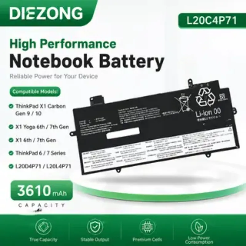 

3610mah L20C4P71 L20M4P71 Battery For Lenovo ThinkPad X1 Carbon Gen 9 10 X1 Yoga 6th 7th Gen 6 7 Series L20D4P71 L20L4P71