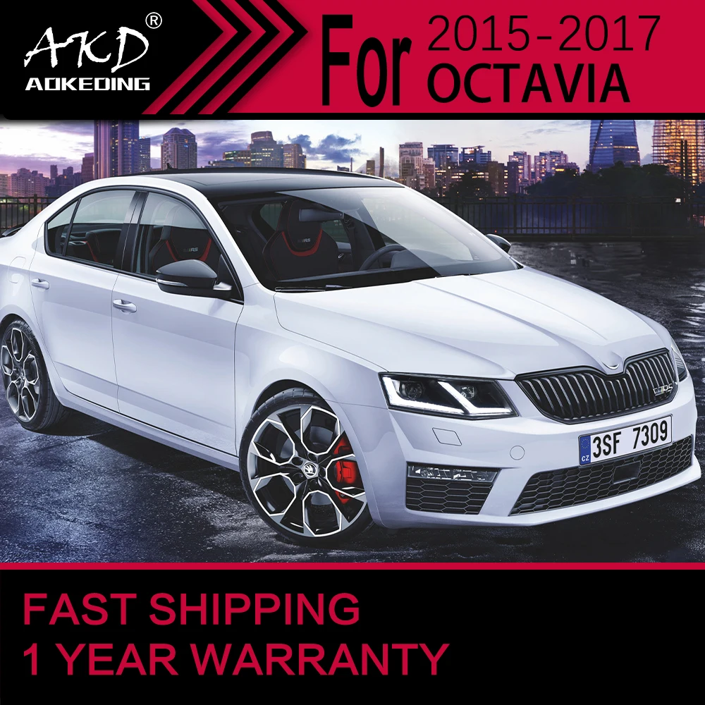 Car Lights for Skoda Octavia LED Headlight 2015-2017 Octavia Head Lamp Drl Projector Lens Automotive Accessories