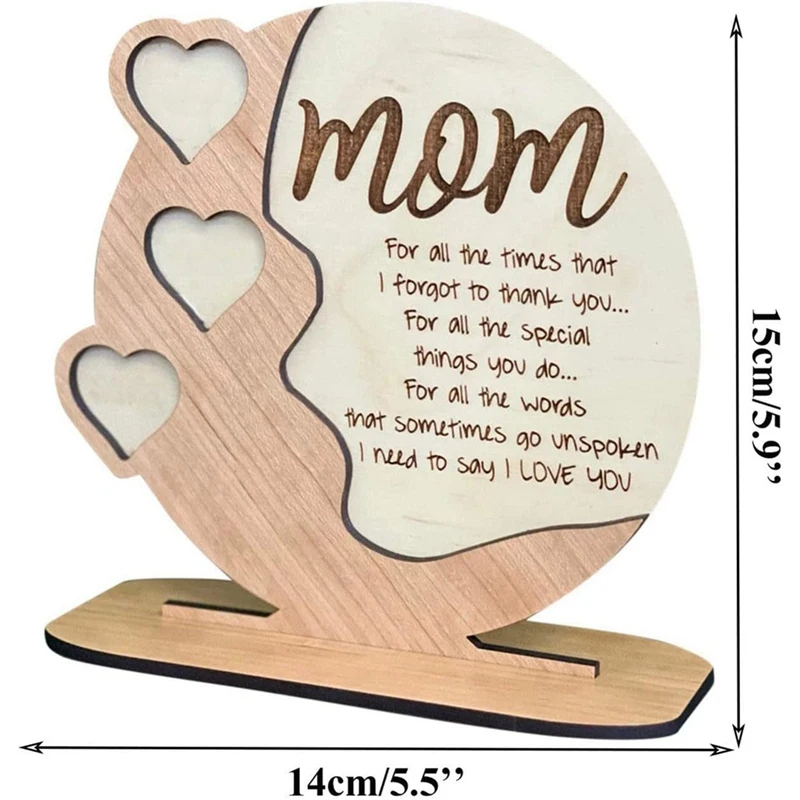 Деревянная мини-табличка в форме сердца для матери, подарок на день матери для мамы на день рождения, персонализированное Подарочное украшение