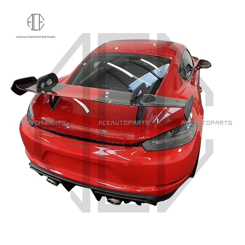 Carbon Fiber & FPR Car Rear Wing Trunk Lip Spoilers For Porsche Cayman Boxster 981 718 987 GT4RS 2013 2014 2015 2016 2017 2018+