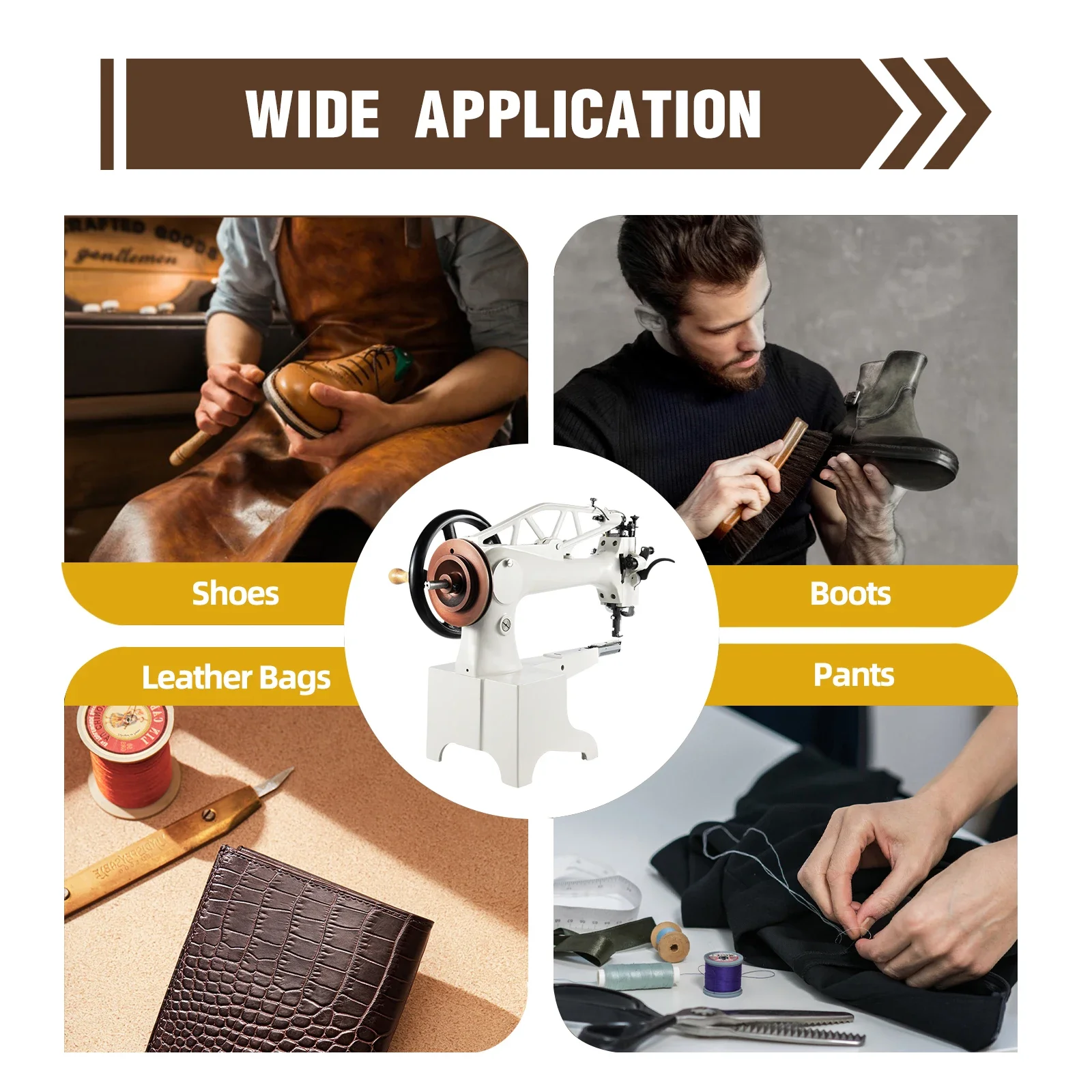 Leather Sewing Machine,Cobbler Shoe Repair Machine, Cobbler Stitching Repair Mending Machine with 32 Stitch Applications Simple