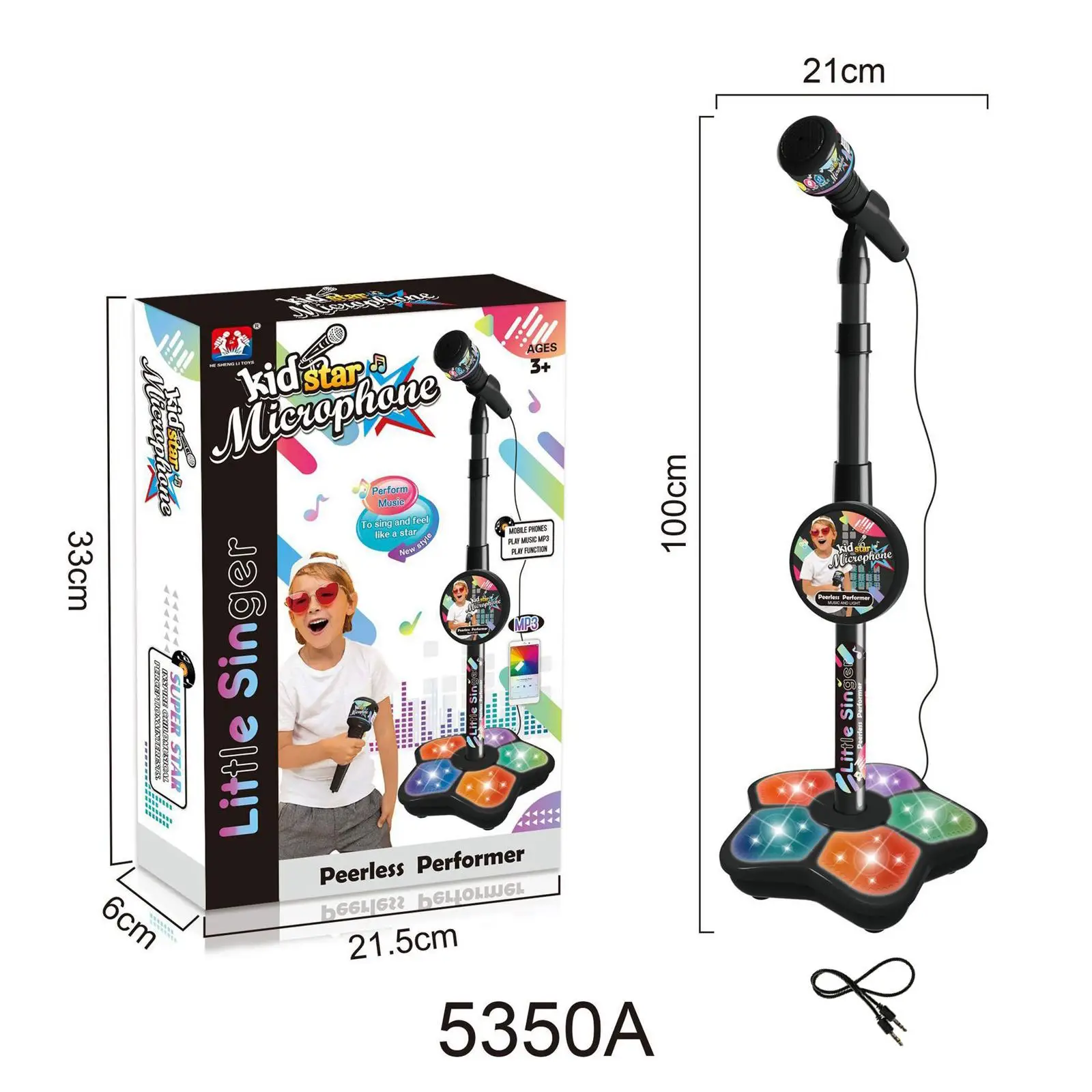 Dziecięca maszyna do karaoke ze światłami dla dzieci w wieku od 3 lat. Prezenty noworoczne