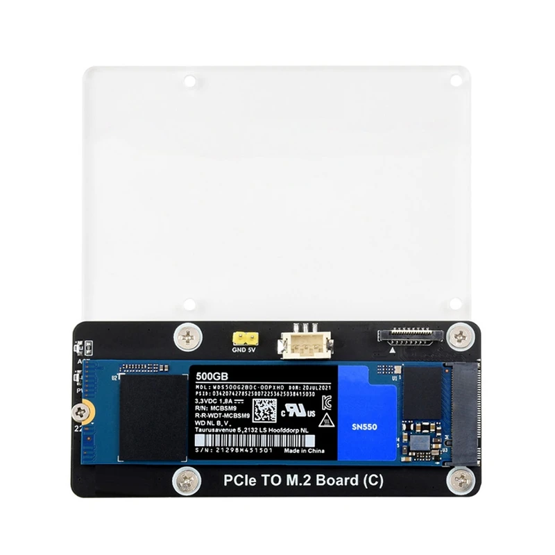 Placa adaptadora para Rpi 5 PCIE a M.2, placa de expansión SSD fácil de usar para Raspberry Pi 5 PCIE a M.2 Nvme 2230/2242/2260/2280