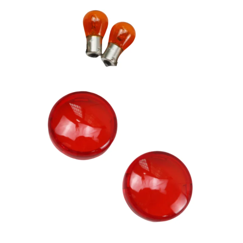 Motorcycle Turn Signal Indicator Light Len Cover with Light Blub for Harley Dyna Sportsters XLH883 Softai