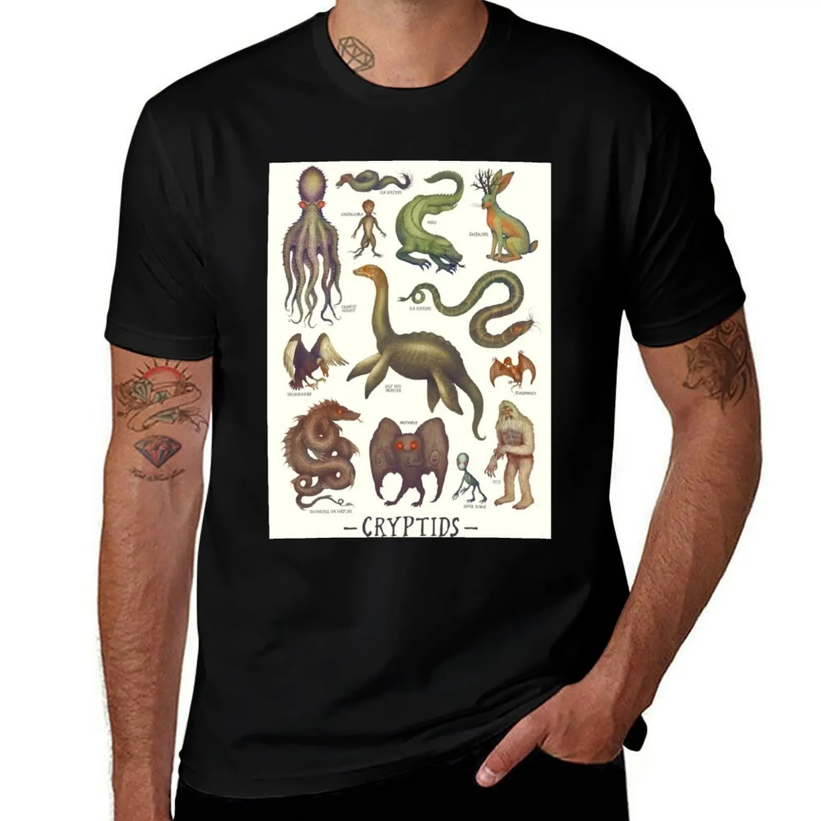 

Cryptids, Cryptozoology species T-Shirt man t shirt designer cotton t shirts high quality T-Shirt