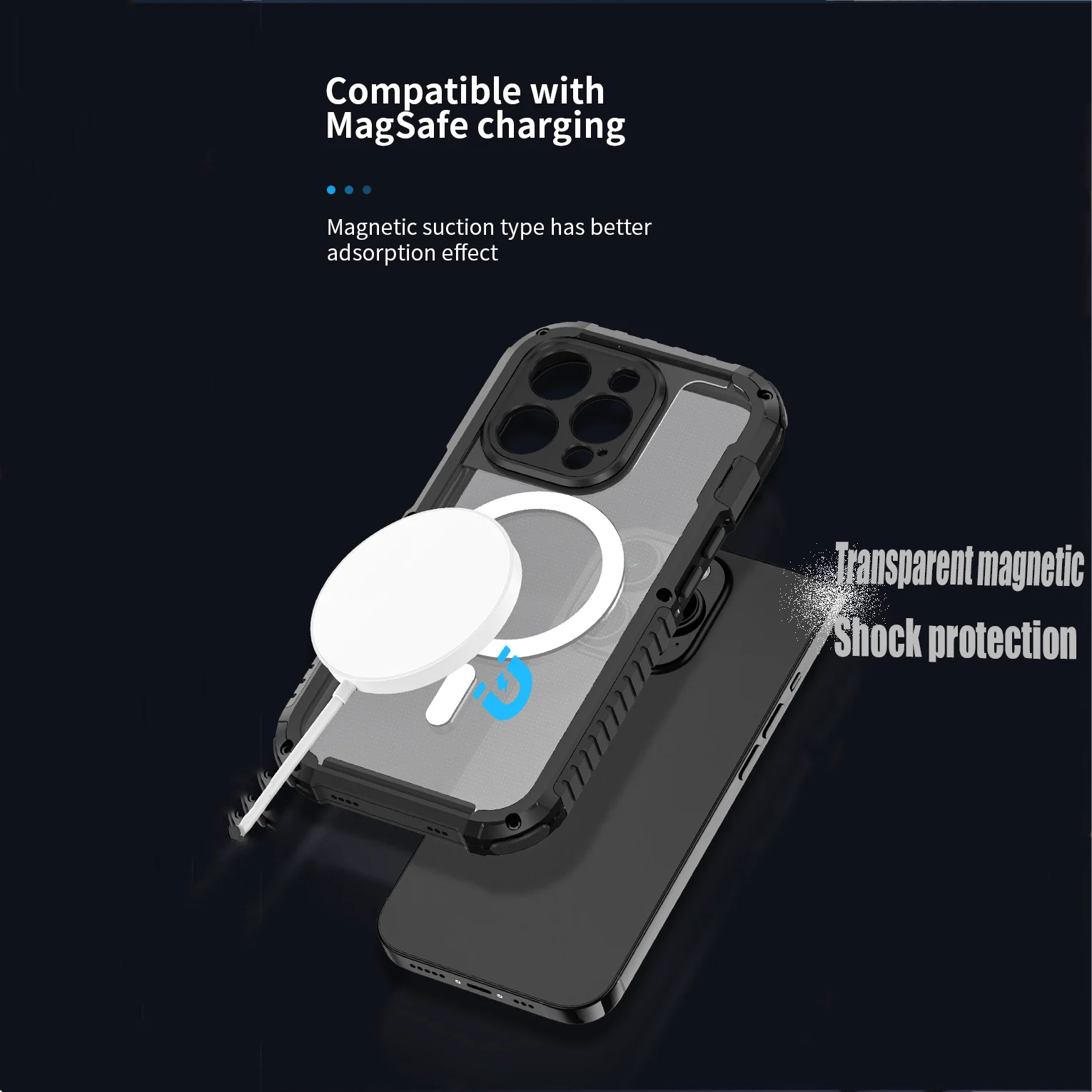 Metal Armor Magnetic Back Cover For IPhone 14Pro 14Pro Max 15Pro 15Pro Max Protection Shockproof Wireless Anti-fall Phone Cases