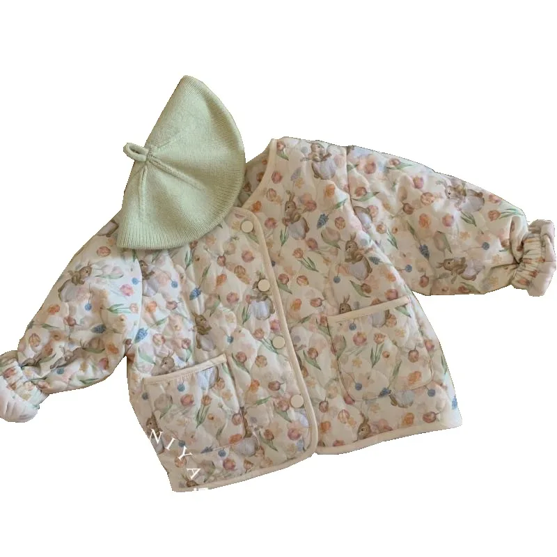 Coat New Model Thick Plaid Jacket with Added Fleece Wearing Cotton Clothes Outside in Autumn and WinterLoose Outerwear