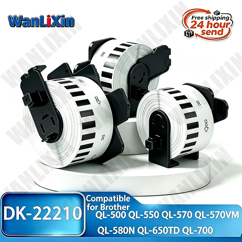 DK-22210 DK22210 Thermal Label Rolls 29mm*30.48m For Brother Label Printer QL-580N QL-650TD QL-700 QL-500 QL-550 QL-570 QL-570VM