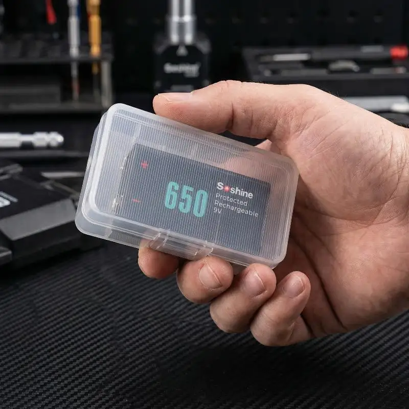 9V Battery Holder Storage Box 5 Pack Transparent Plastic Container for Convenient Battery Management at Home