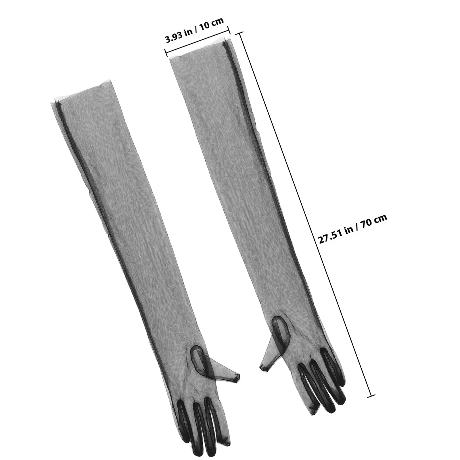 Pure Tule Handschoenen Ultra Lange Zwarte Mesh Bruiloft Bruids Formele Vrouwen Handschoenen Glamoureuze Gelegenheden Elegante Arm Rondingen Modieus