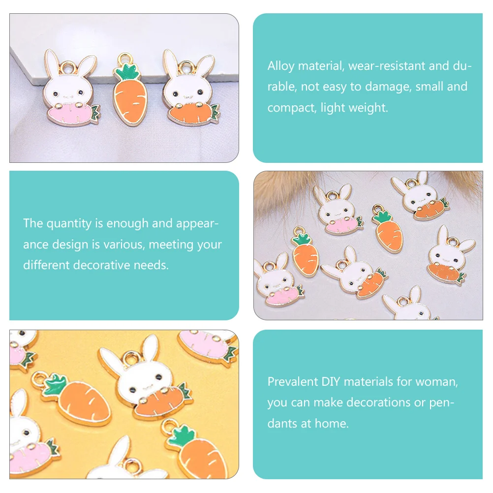 

30 шт., принадлежности для изготовления ювелирных изделий с кроликом, пасхальные серьги с морковью, изготовление тематических подвесок «сделай сам», подвески, аксессуары, подарки