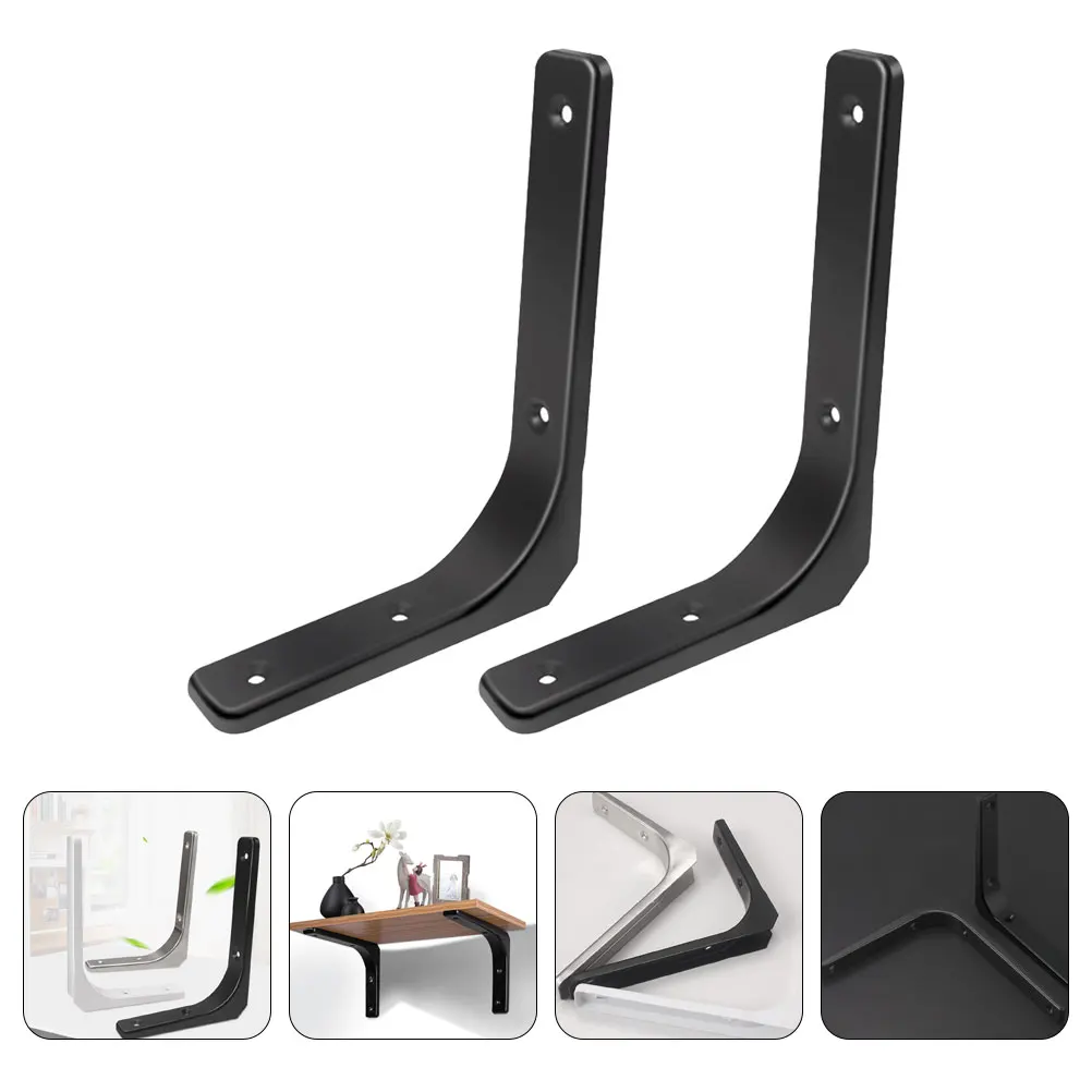 

2 Sets Wall Mounted Brackets Heavy Duty L-Shape Bracket Durable Floating Support Storage Rack Furniture Invisible Shelf Carrier