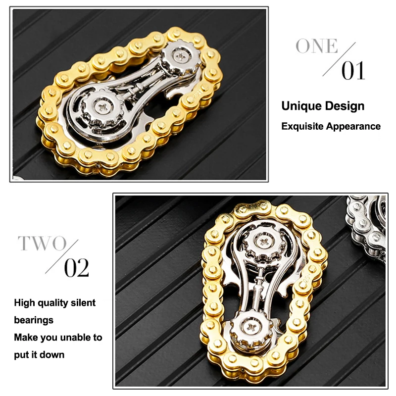 스프로킷 플라이휠 손가락 끝 자이로 Fidget Spinner Antistress 불안 금속 자전거 체인 성인 어린이를위한 EDC Spinner Fidget Toys 썸네일 6