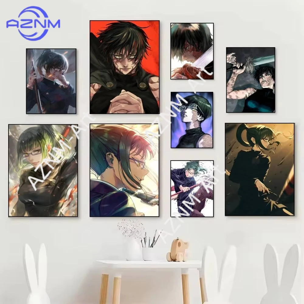 1 Stück klassisches Anime Jujutsu K-Kaisen Zenin Maki Manga-Poster für Wohnzimmer, Schlafzimmer, Bar-Dekoration