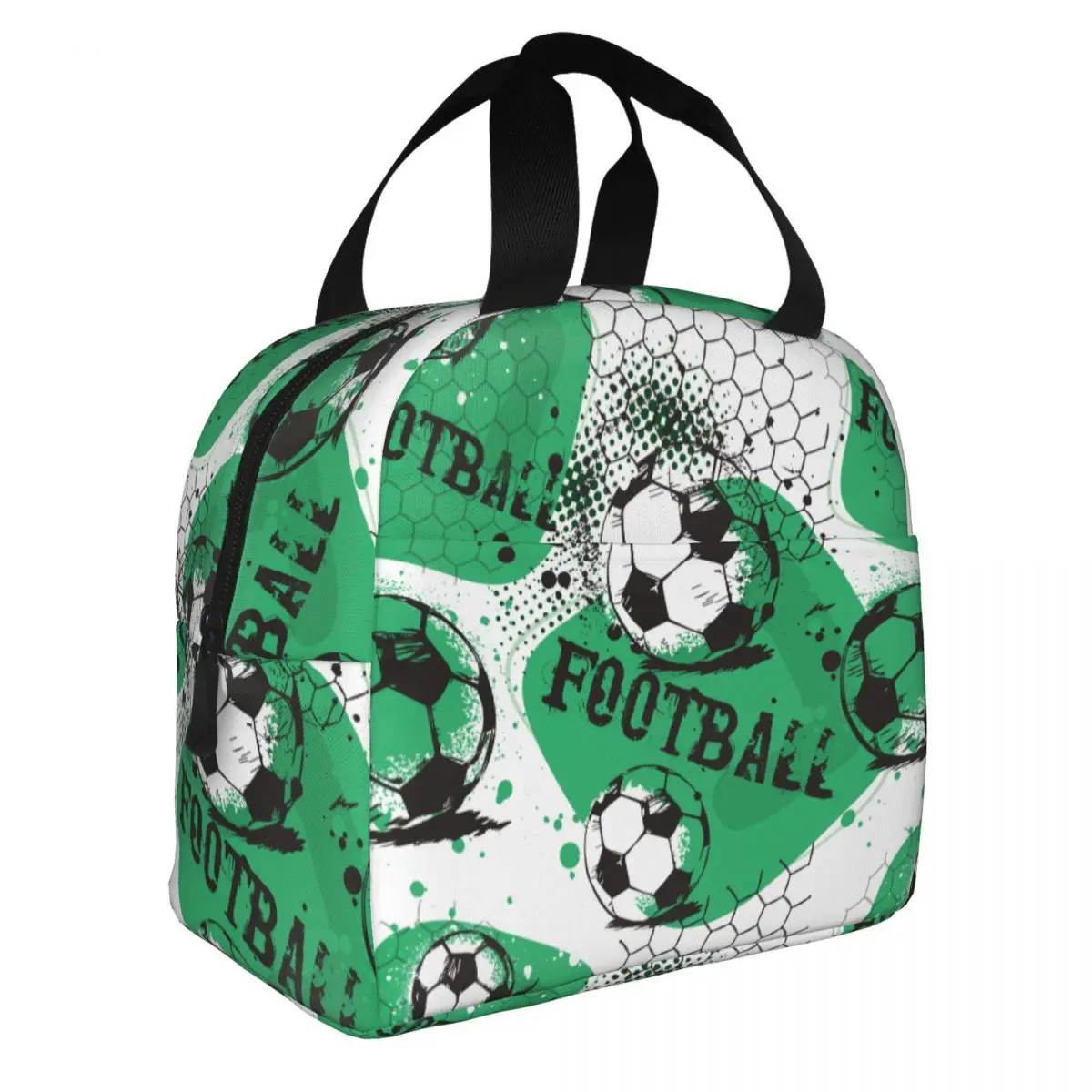 Soccer Insulated Lunch Bags Portable Football Balls Sports Lunch Container Cooler Bag Tote Lunch Box School Picnic Men Women