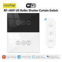 LoraTap Tuya Smart Life Roller Shutter Curtain US Touch Swtich For Tubular Motor Remote Control Work with Google Assistant Alexa