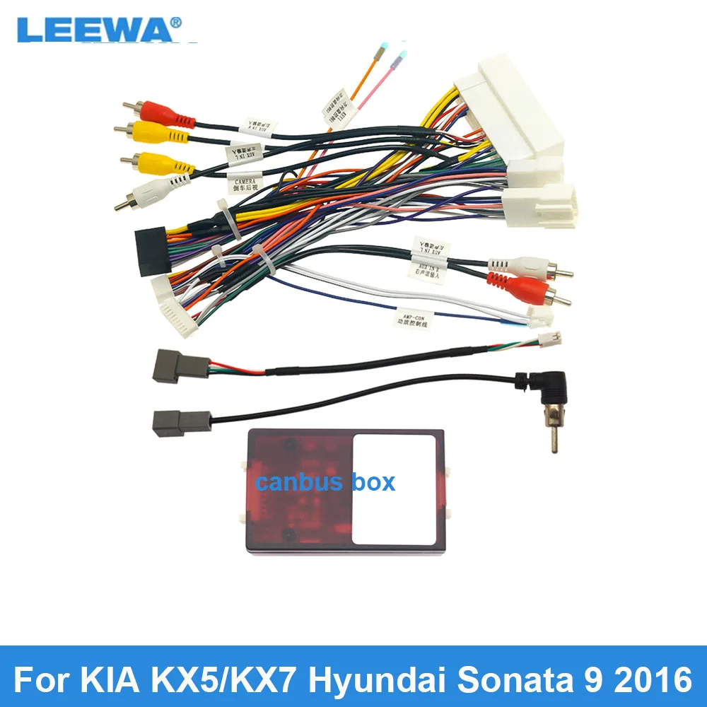 

Автомобильный 16-контактный адаптер жгута проводов LEEWA для KIA KX5/KX7 Hyundai Sonata 9 2016, установочный головной блок