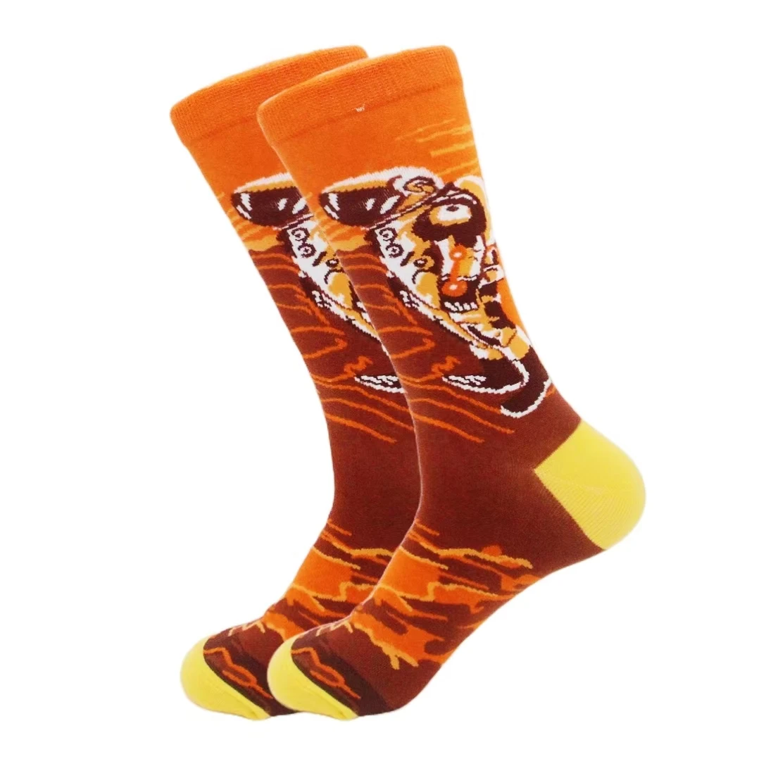 

1 pair of men's autumn and winter casual space astronaut mid-calf socks