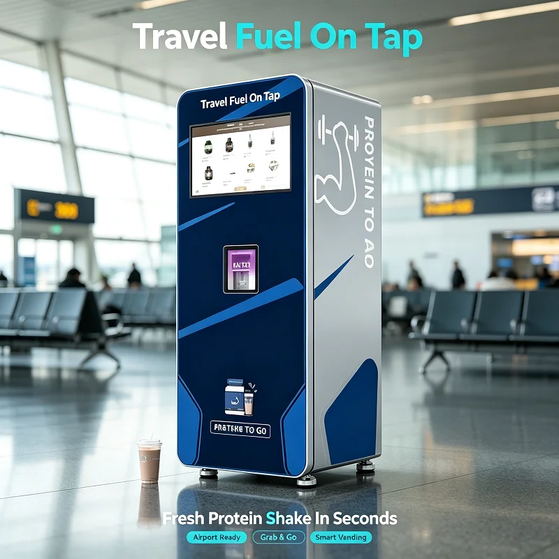 Auto Serve Protein Shake Vending Machine Self Cleaning Dispenser 32 Inch Touch Screen for Gym