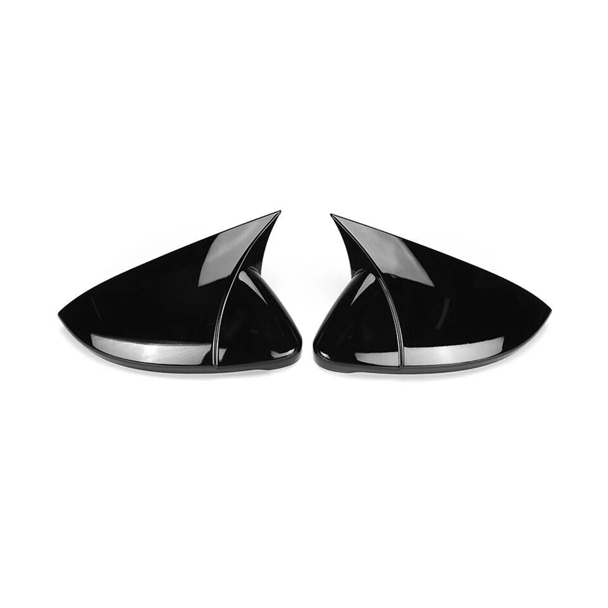 For Volkswagen Golf MK7 MK7.5 GTI GTD R Rear View Mirror Cover Bullhorn Conversion Universal Bright Black