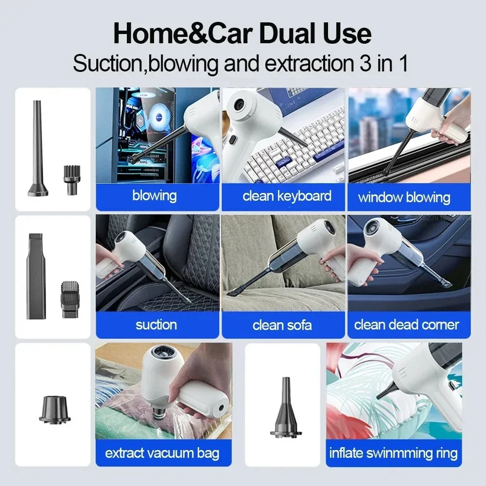 Car Vacuum Cleaner 4 In1 Wireless Vacuum Cleaner Handheld Vacuum Pump For Car Cleaner Cordless Powerful Nail Pump Car Accessory