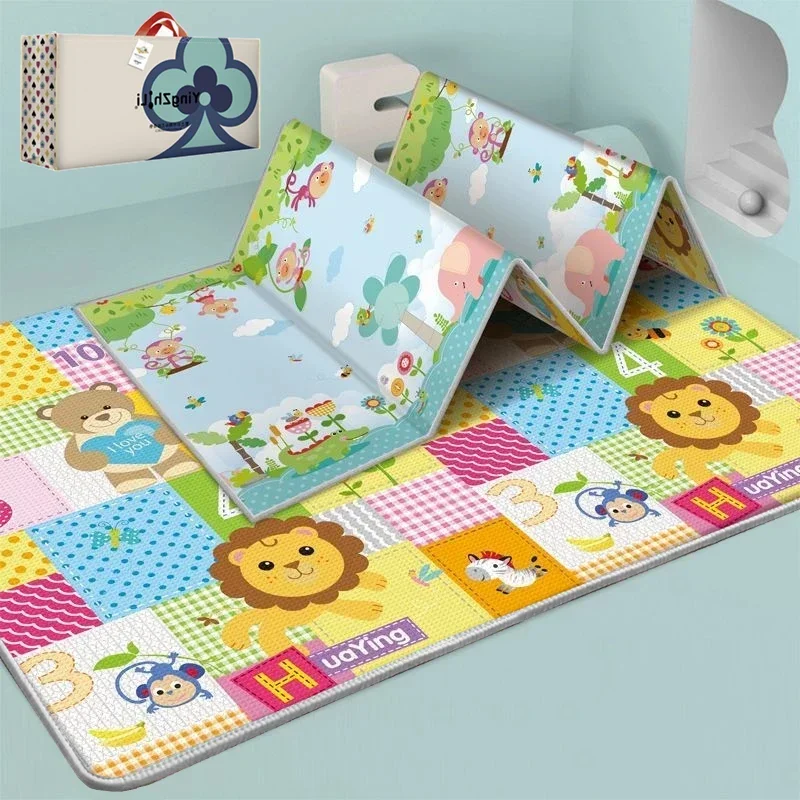 200x180x1 см двусторонний детский коврик из мягкого пенопласта, игровые коврики, водонепроницаемый детский игровой коврик, декор комнаты, складной детский коврик для ползания
