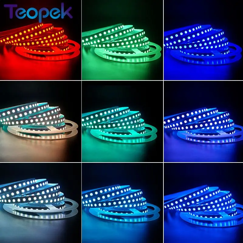 High quality 5050 SMD RGB LED Strip 30/60/96/120 LED/m DC12V/24V Flexible LED Light Tape For Office Hotel Decoration