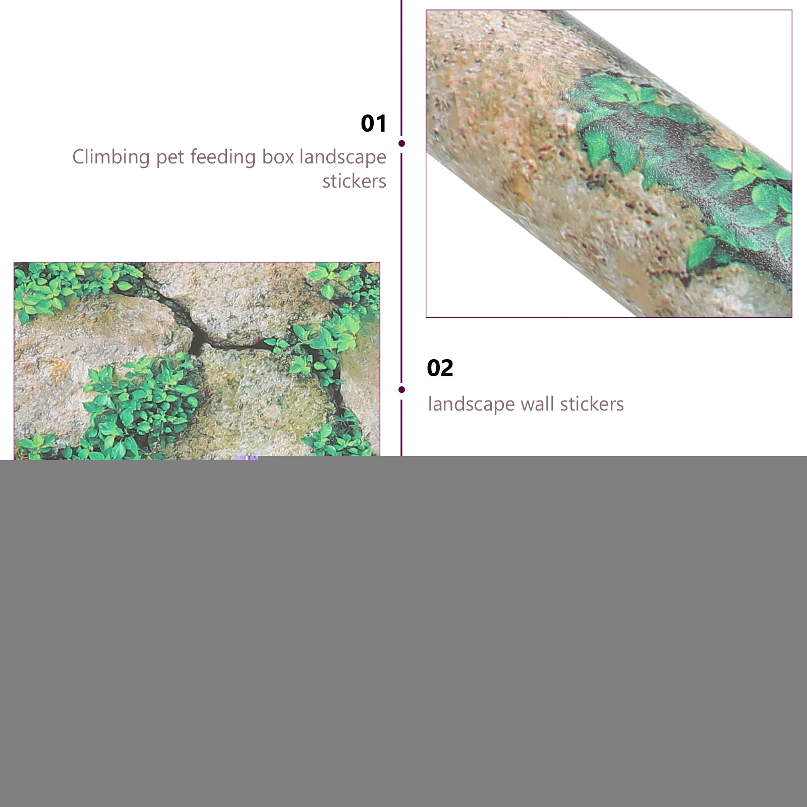 

Rocks Pattern Wallpaper Self adhesive Sticker Reptile Tank Background Vivid Creative Easy to Use Remove Safe for Pets Aquarium