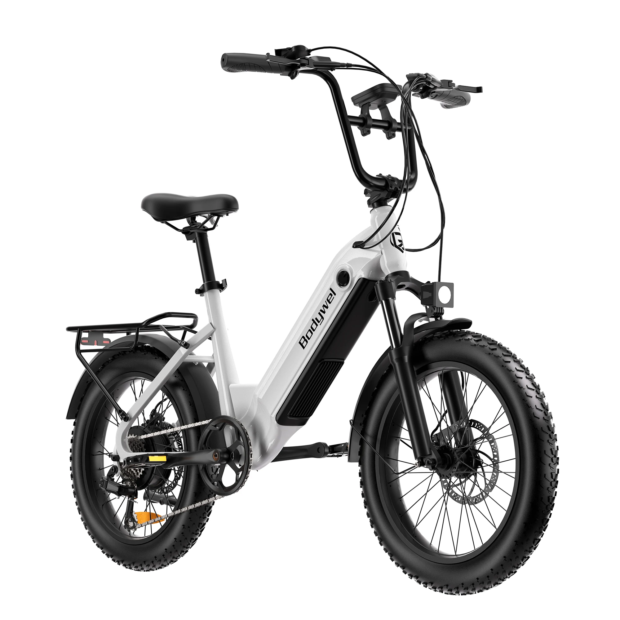 Bodywel f20 Elektrofahrrad 48V 15Ah 20 Zoll Fat Tire E-Bike für Erwachsene, City-Pendlerfahrrad mit niedrigem Rahmen, 7-Gang, abnehmbarer Akku