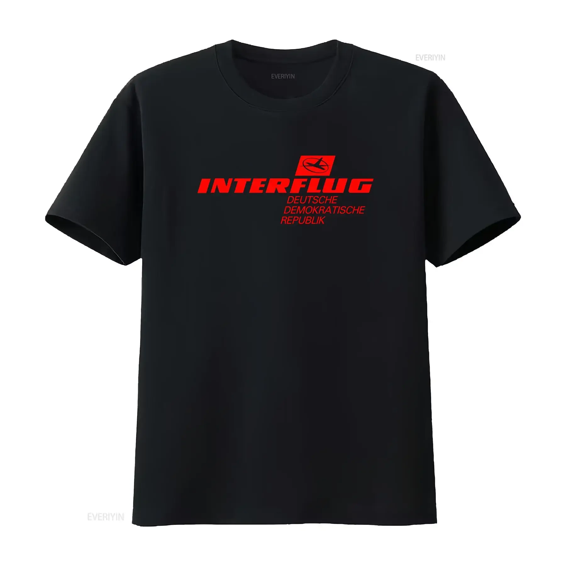 Retro Interflug T-Shirt Ostdeutsche Fluggesellschaft DDR Aeroflot Lufthansa Deutsche Design im Vintage-Stil für Luftfahrt-Enthusiasten