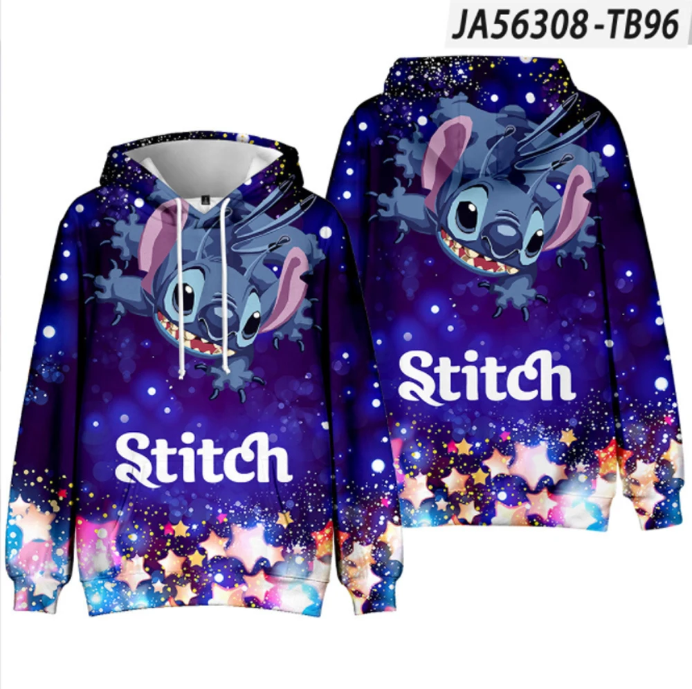 2024 New  Stitch Anime Fashion Men\'s Spring 3D Printed Kids Hoodie Women\'s Tops Street Style Casual Hoodie y2k