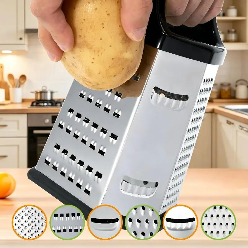 Multifunctional Vegetables Box Grater Stainless Steel 6 Sides Slicer Shredders Manual Cheese Potato Graters Kitchen Accessories