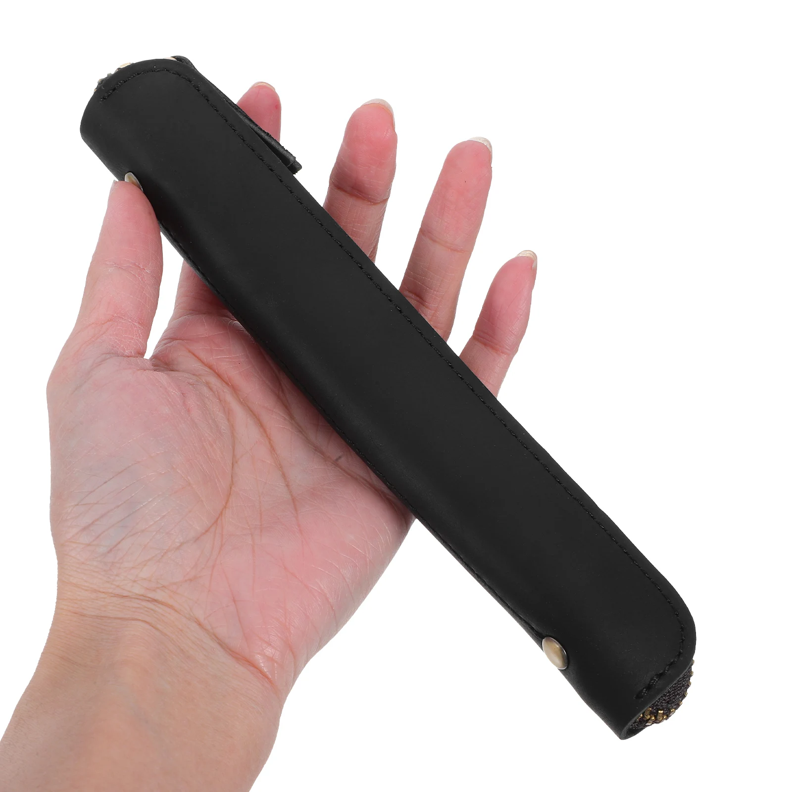 

Pen Pouch Holder For Fountain Ballpoint Pen Case Zipper Coffee Color Handmade Organizer Office College