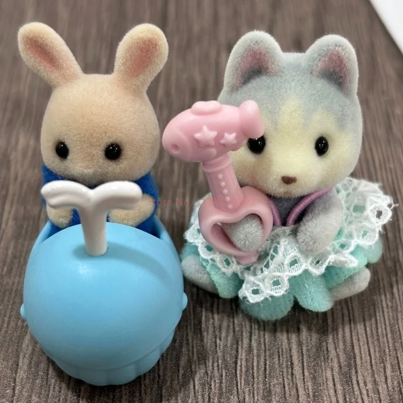 Sylvanian famílias caixa cega bebê mini figura vestir floresta família bolo caixa misteriosa saco da sorte bonito aniversário para crianças presentes