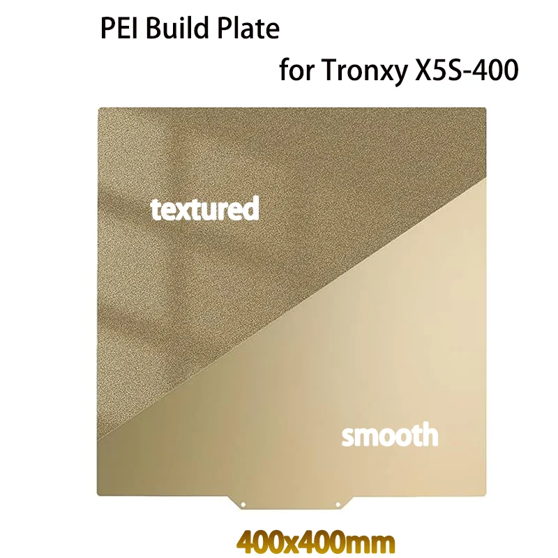 

Встроенная пластина ENERGETIC PEI 400x400 мм Tronxy X5S-400 Магнитный пружинный стальной лист Двусторонний текстурированный/гладкий PEI + опорная кровать