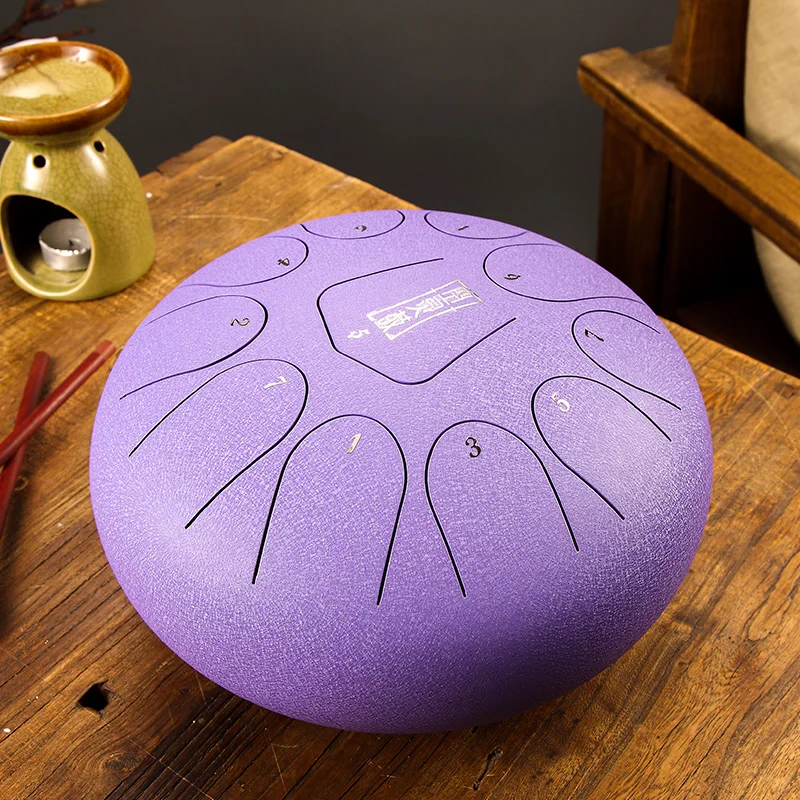 10''12'' Tongue Drum Steel Handpan Tank Drum Chakra Drum for Meditation Yoga and Zen with Travel Bag