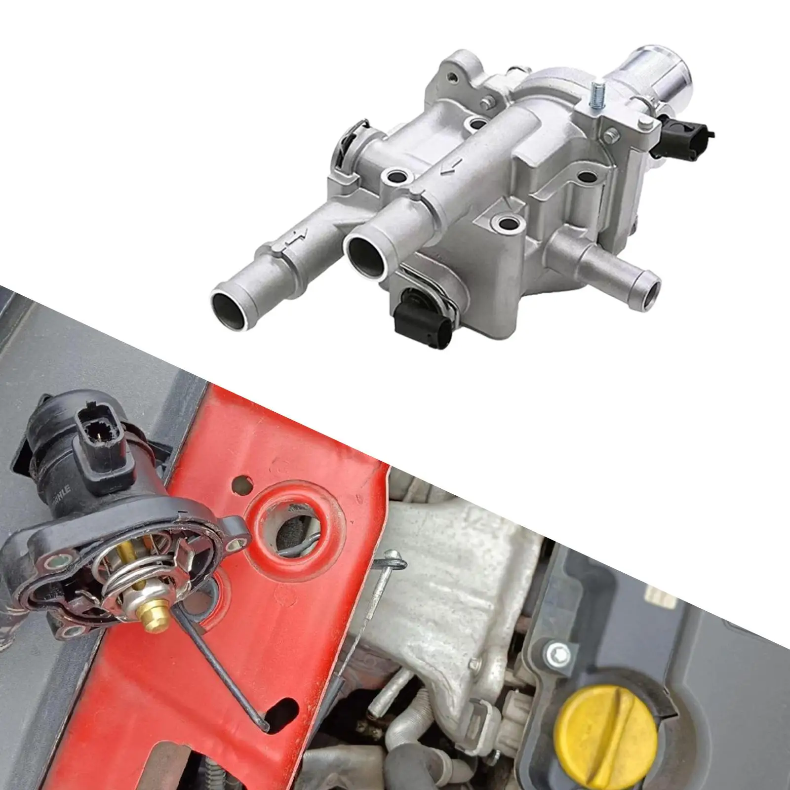 

Thermostat Housing Assembly Car Engine Cooling Thermostat 25192228 Aluminum Alloy for Simple Installation Sturdy