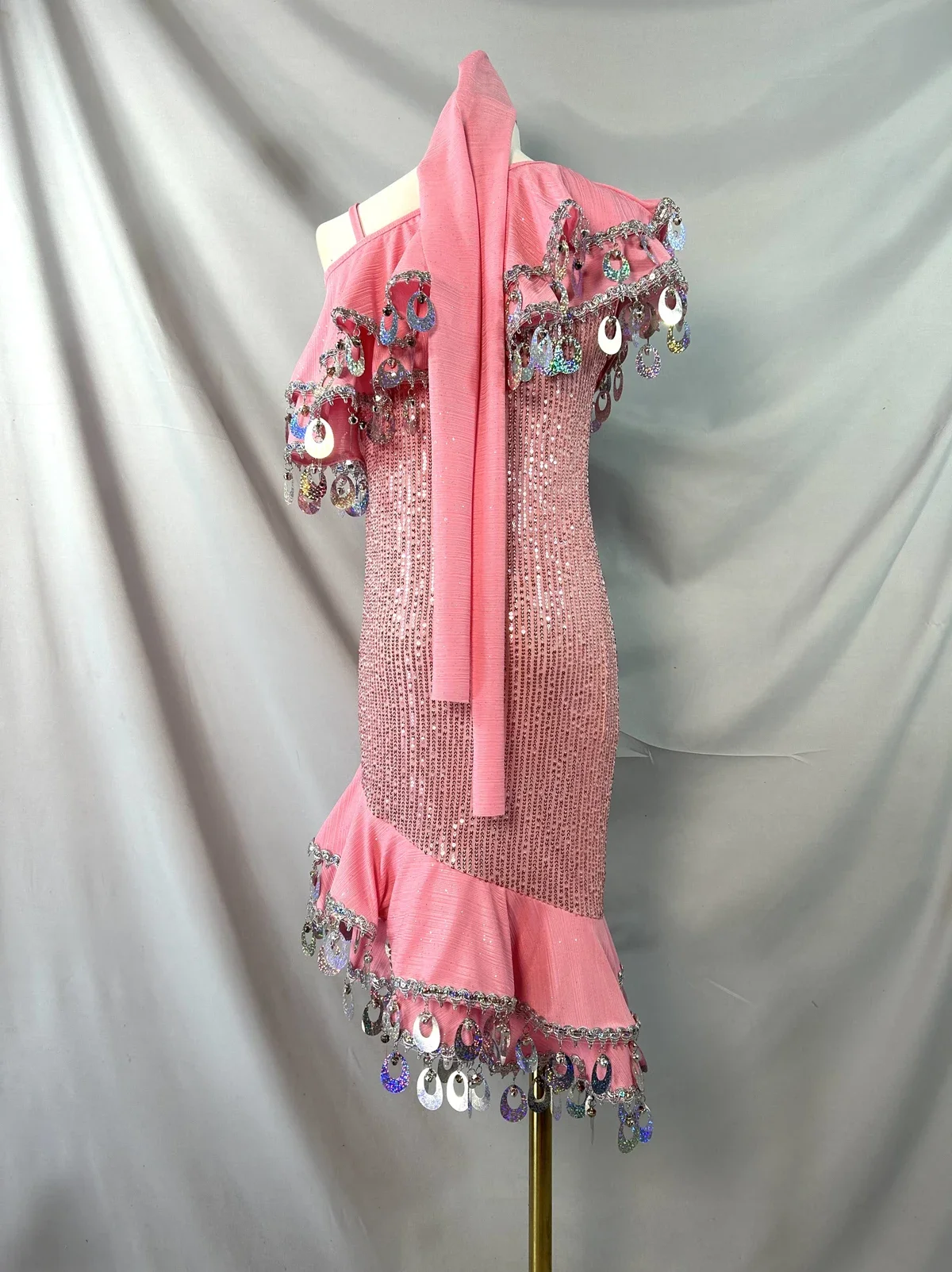 

Belly Dance Performance Costumes Women's Customized Senior Sequin Sexy Fishtail Dress Oriental Dance Competition Costume