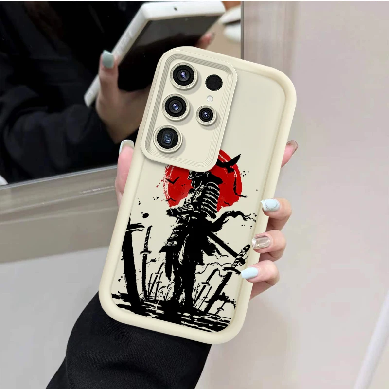 اليابان شبح الوجه الساموراي قضية الهاتف لسامسونج غالاكسي S24 S25 S23 الترا S22 S21 زائد FE A36 A56 A26 A16 A06 A15 A25 A35 A55 5G