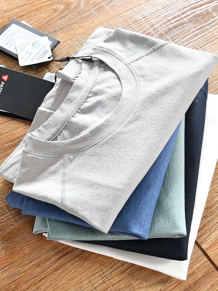 Quick Dry Single Absorption Sweat Wicking Summer Men's round Neck Short Sleeve Sport Casual Thin Overhead T Shirt Polyester F...