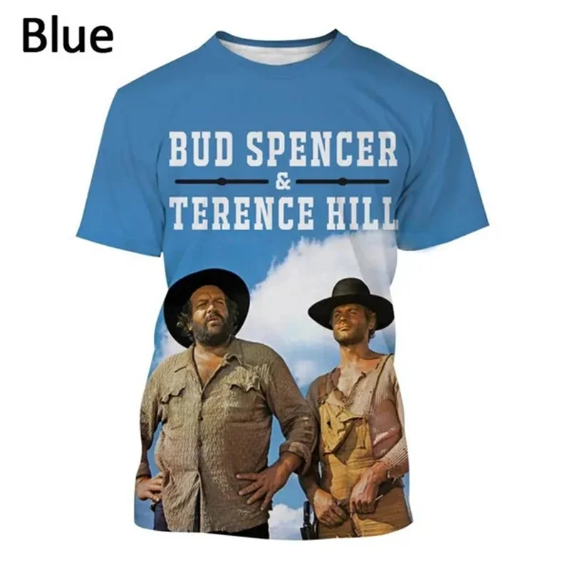 Hot Selling Movie Actors Terence Hill And Bud Spencer 3D Printed T-Shirt Men\'s Casual Short Sleeves Funny Cool Harajuku TShirts