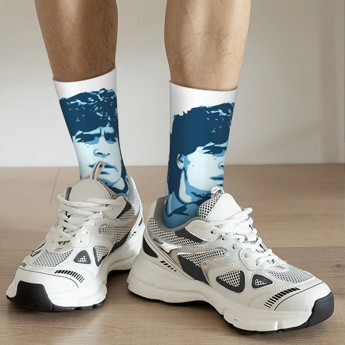 Funny Crazy Sock for Men Football God Hip Hop Vintage Diego Armando Maradona Argentina Happy Seamless Boys Crew compression Sock