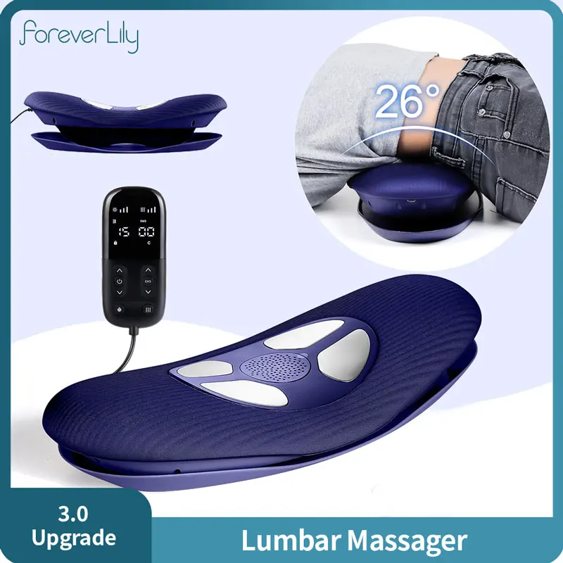 4-Zone Electric Lumbar Traction Massager Adjustable Vibration Waist Spine Support Back Waist Massage Machine