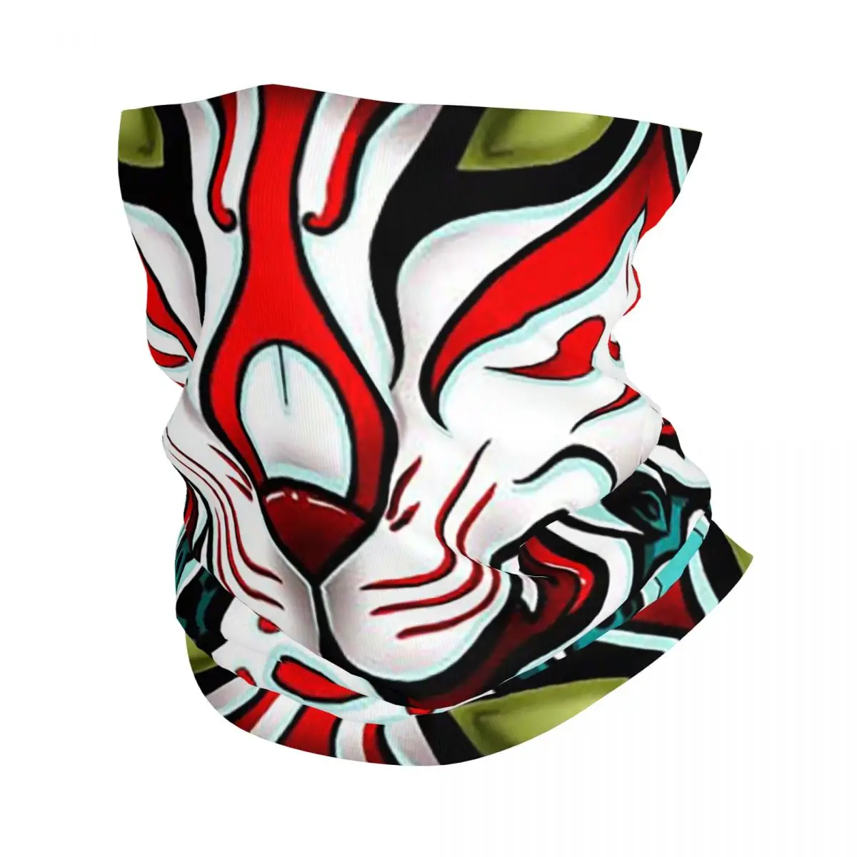 Kitsune Face Bandana Neck Cover Printed Face Scarf Multifunction FaceMask Running Unisex Adult Breathable