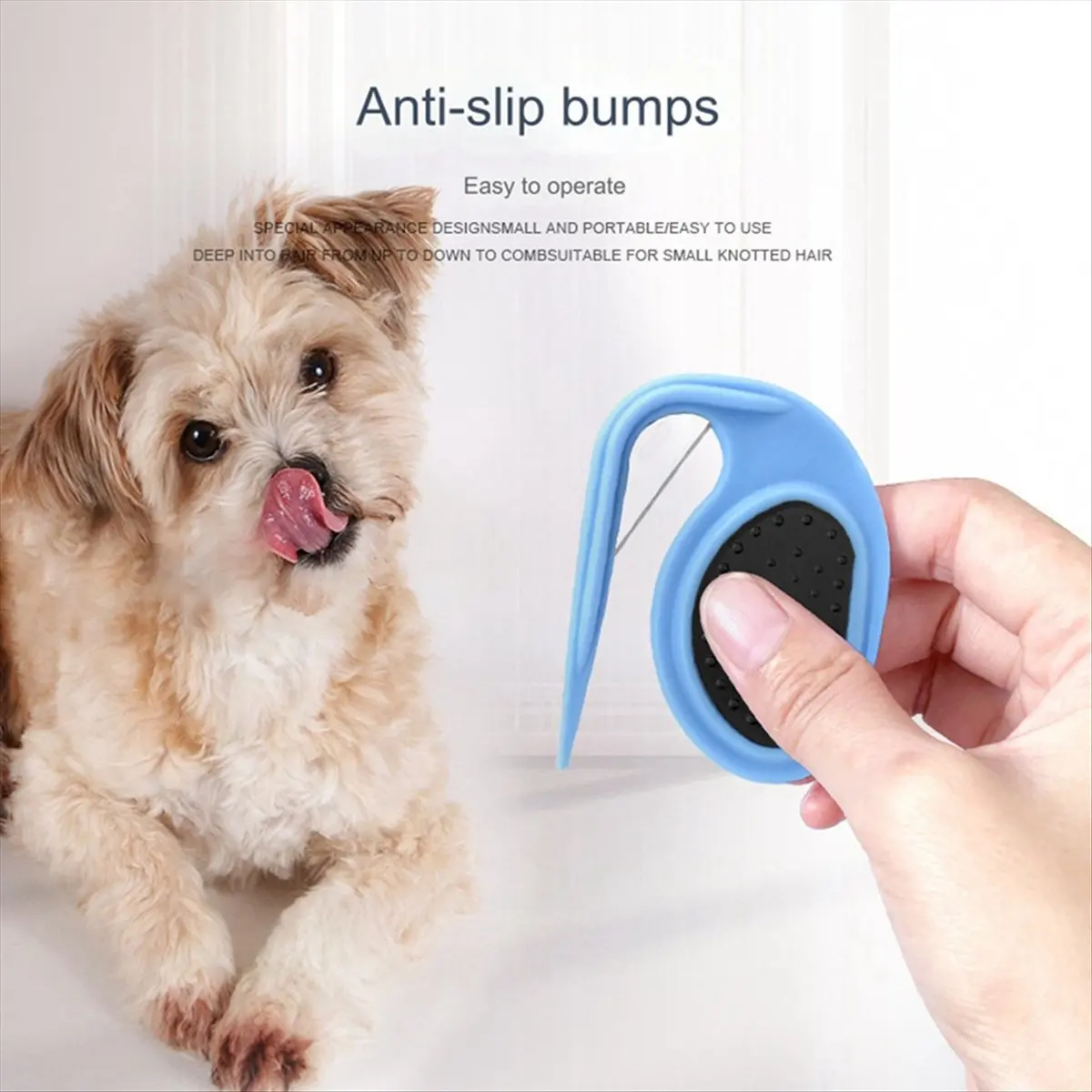 Dog Comb with Open Knot, Hair Removal Comb for Dogs and Cats, Grooming Tool for Long Curly Hair for Pet Black &LICG