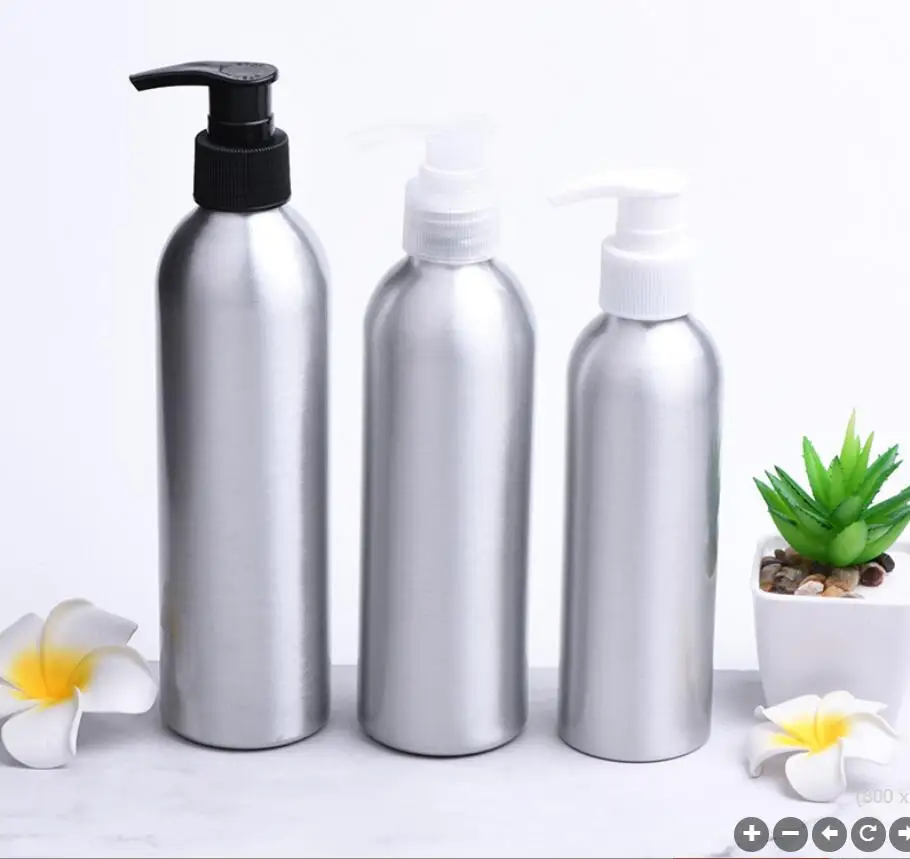 

150ml200ml Aluminium metal bottle plastic pump shampoo/lotion/emulsion/serum/oil serum toner toilet skin care cosmetic packing